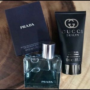 Prada & Gucci 50ml bath and shower gel set